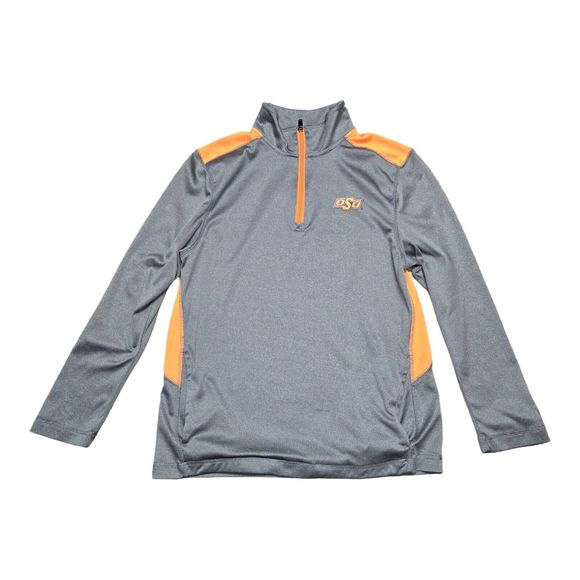 Champion 1/4 Zip OSU Oklahoma State Cowboys Gray Pullover Size Medium M - Picture 1 of 11